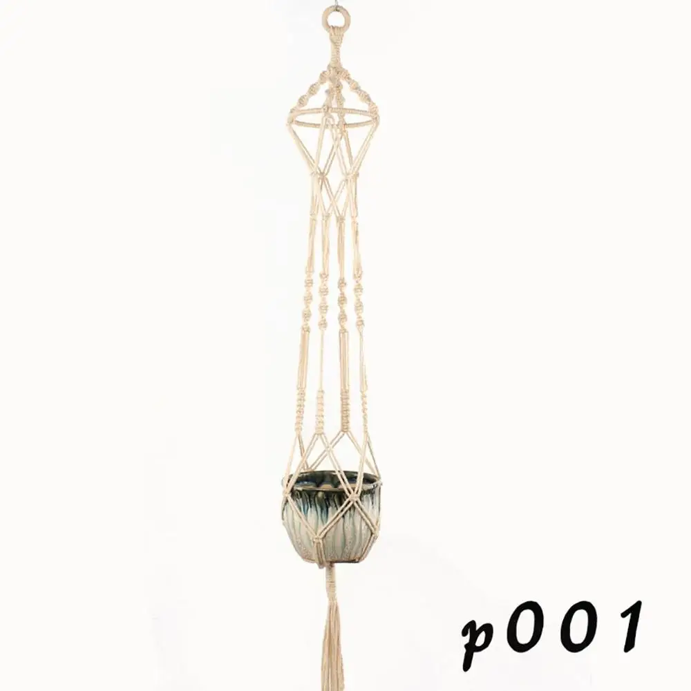 

Gardening Creative Flowerpot Net Bag Plant Green Hanging Basket Hanger Cotton Hemp Rope Hand-Woven Sling Rope
