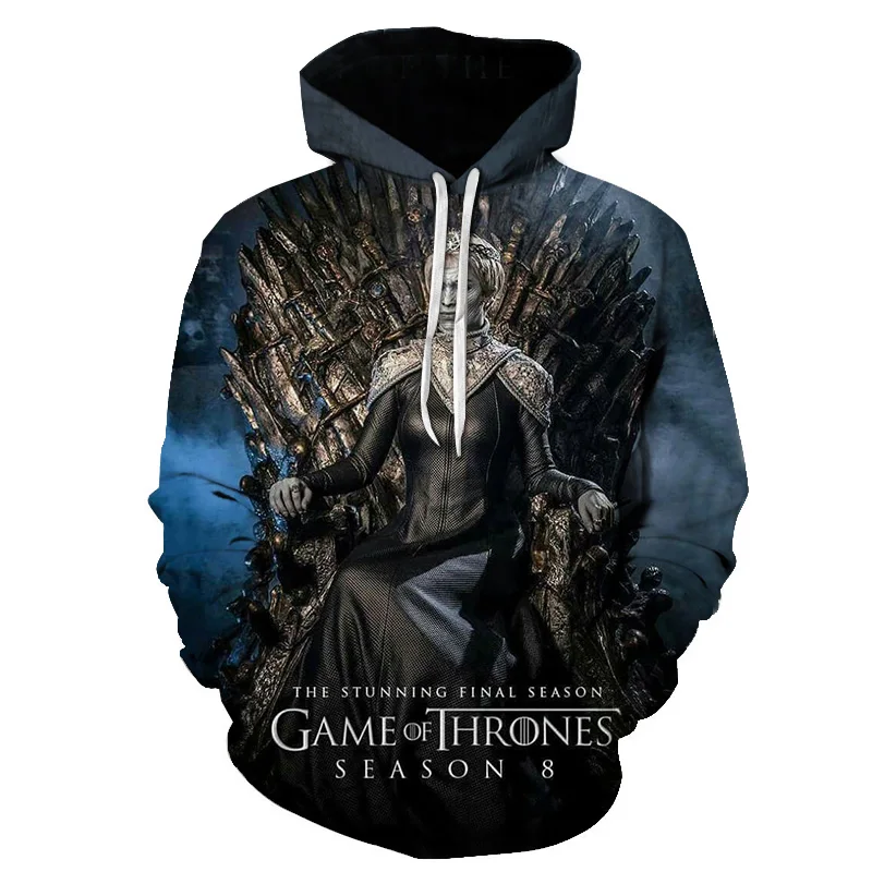 New Movie Game of thrones Hoodie Men Women All characters Cosplay 3d Sweatshirts Hoodies Casual Men Streetwear Pullover 6XL