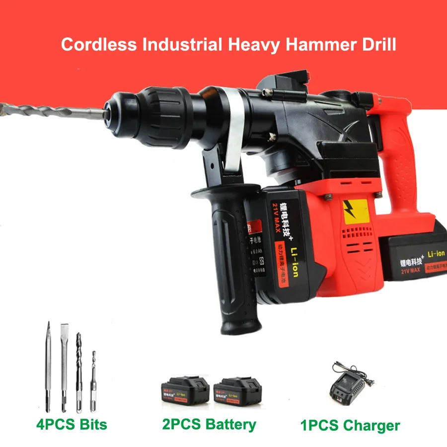 Waterproof Brushless Cordless Lithium Batter Electric Heavy Hammer Drill-05