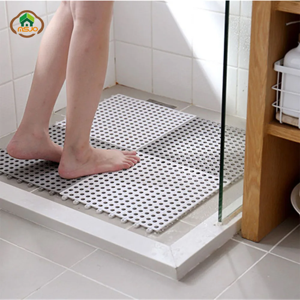 12x12inch HH&MM Not-slip Stitching Mat 3pcs Pvc Shower Mat Cuttable And Splicing Square Bathroom Rug Not-toxic Durable Floor Mat Repeated Use Bath Mat-brown 30x30cm 