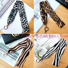 Шелковый шарф под леопарда ремешки на шею для ключей ремень висячий брелок для ключей ID пропуск карты Телефонные ремни Зебра цветочные солнцезащитные пряжки брелок