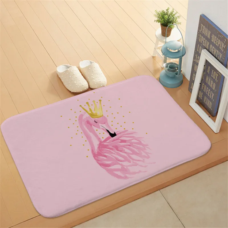 

1pcs Flamingo Print Non-slip Absorbent Bath Door Mat Flamingo Door Mat Flamingo Party Supplies Home Decoration Wedding Party-S
