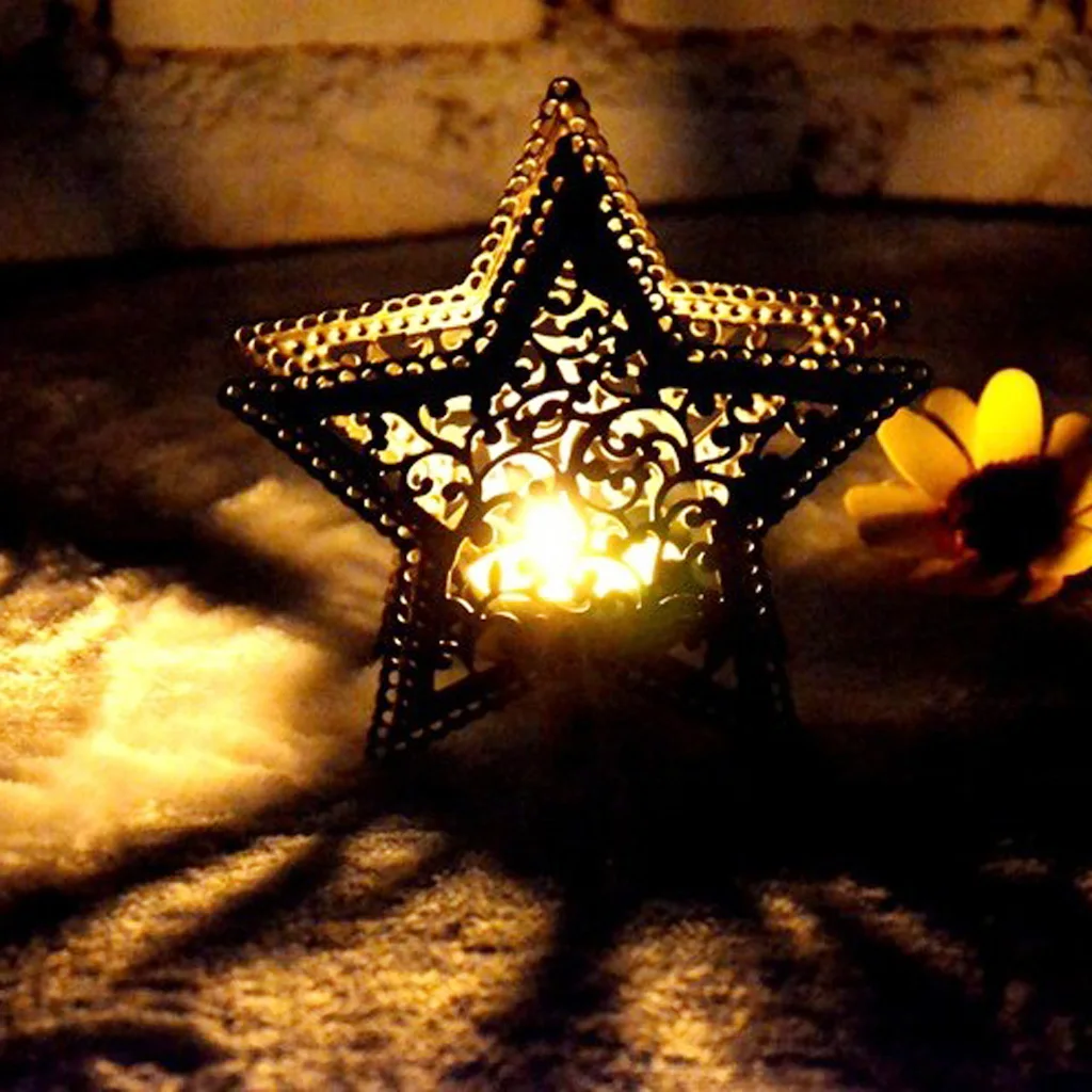  Moroccan Garden LED Candle Holder Lamp Holder Garden Patio Decor Star Shape Children's Bedroom Decoration Photo Prop