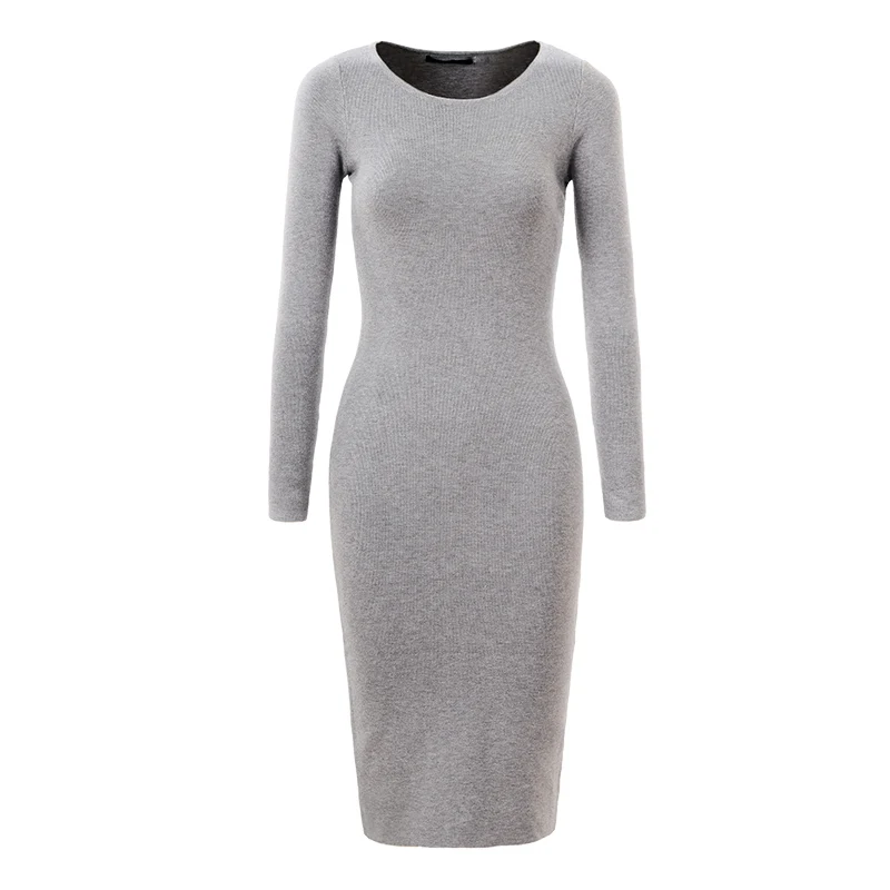  GLO-STORY Brand Women Dress 2016 Chic Fashion Long Sleeve T-shirt Dress Sexy Party Bodycon Sweater Midi Dresses WMY-2616 