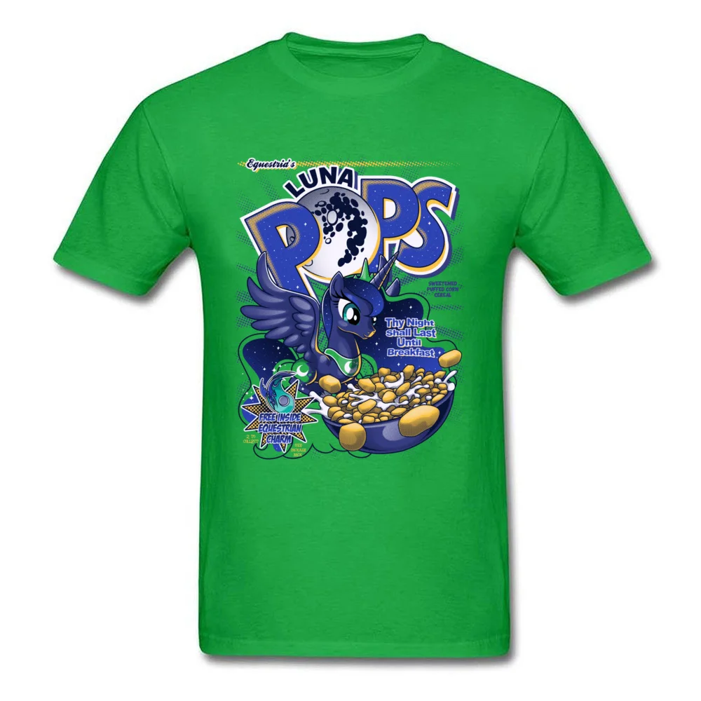 Equestrias Luna Pops Normal ostern Day Cotton Fabric Round Collar Youth T Shirt Tops Shirts High Quality Short Sleeve T-shirts Equestrias Luna Pops green