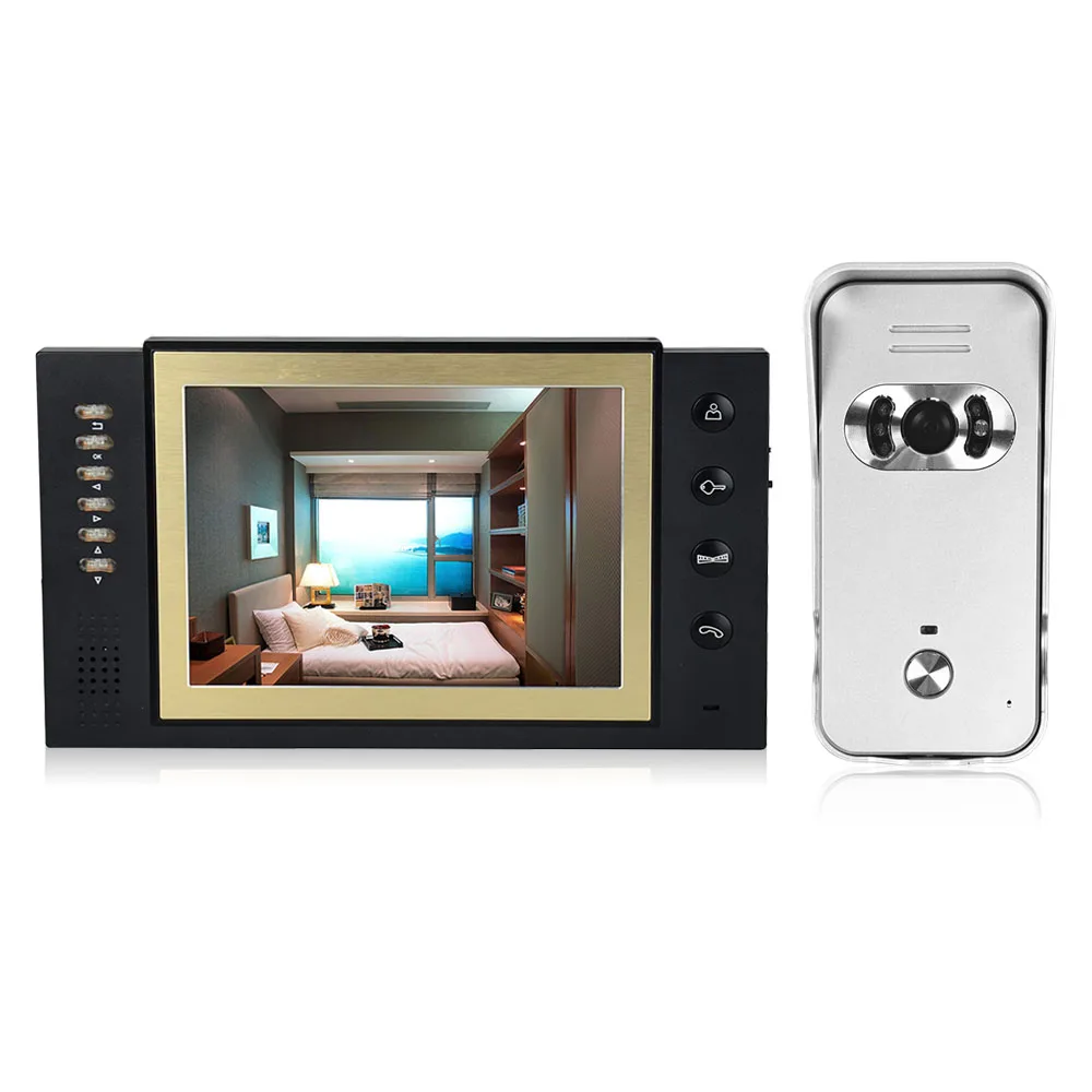 

8-inch LCD Color Door Phone Video Intercom System Night Vision Camera Kit IR Night Vision Camera Door Bell for Apartment Home