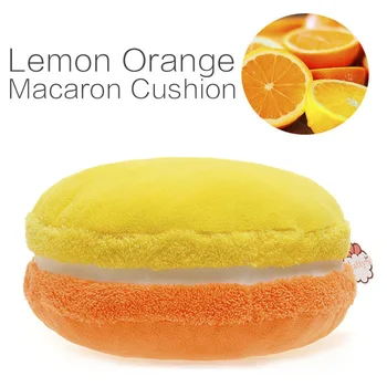 

Macaron Cushion french macaron round cake pillow cushion LEMON ORANGE
