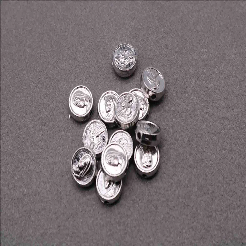 

Alloy Jesus Kongzhu retail double-sided compassion icon Mary Alloy Rosary Center Religious Charm Beads Fit Charm Bracelet Jewelr