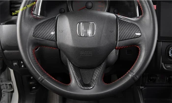 

Lapetus ABS Steering Wheel Cover Trim 3 Pcs Auto Accessories Fit For Honda FIT JAZZ 2014 2015 2016 2017 2018 / Carbon Fiber Look