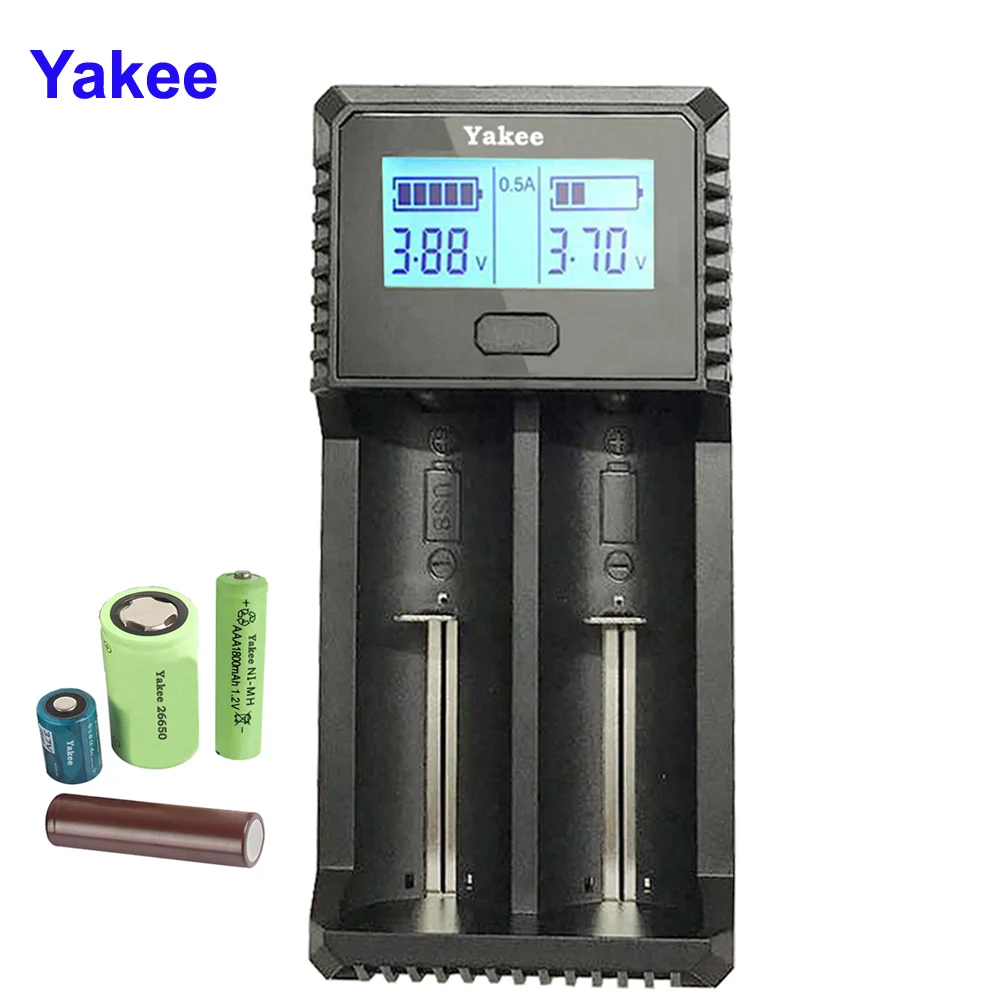 Yakee ЖК дисплей USB зарядное устройство для аккумуляторной батареи 3 7 v 1 48 V Li Ion NiCd NiMh