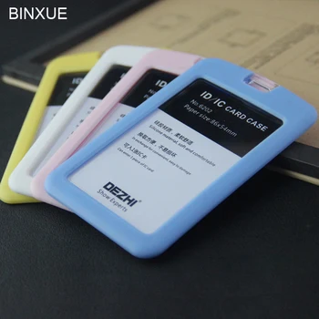 

BINXUE Card package Employee's card Access control Pass check A variety of colors vertical holder id holder badge Silica gel