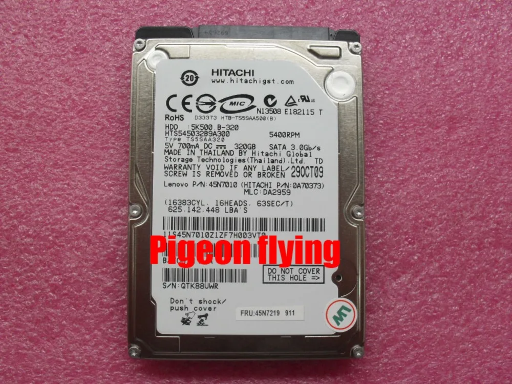 Для lenovo Thinkpad T420 жесткого диска номер FRU 45N7219 HITACHI 320G 3 ГБ/сек. 5400 поворот SATA3.0