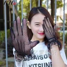 Перчатки сеткой, сексуальные, кружевные, тянущиеся нити, перчатки, короткие, летние, женские, для водителей, защита от солнца, модные перчатки