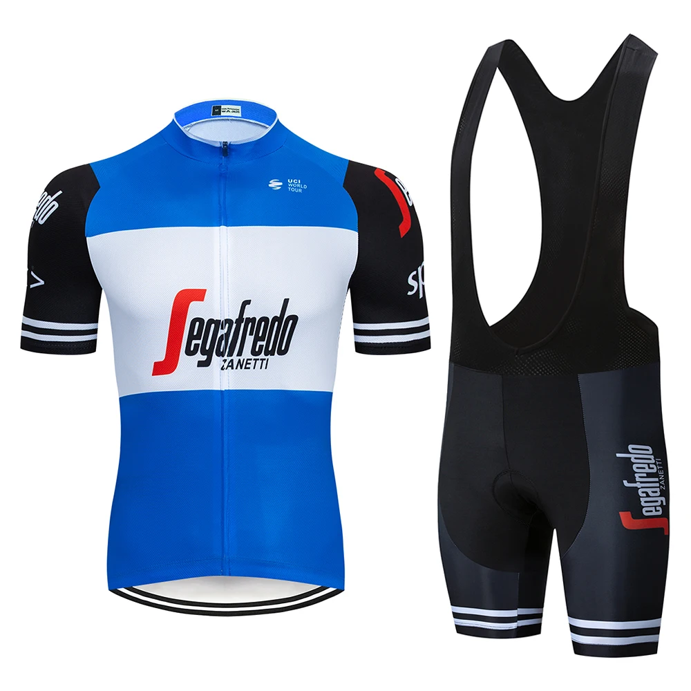 

2019 Cycling Clothing blue treking pro team Short sleeve summer cycling clothing Breathable and quick-drying Strap suit