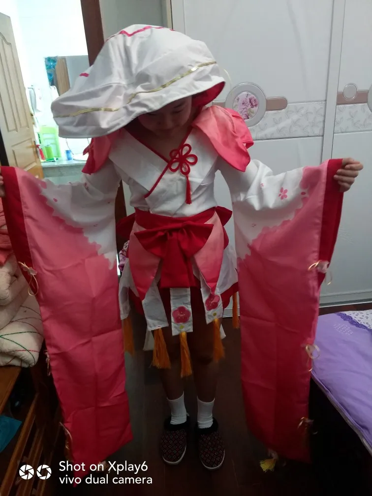 [Сток] кимоно+ парик+ Сабо Onmyoji The Peach Blossom Banshee Vantage Косплей Костюм Кимоно Униформа Хэллоуин новинка