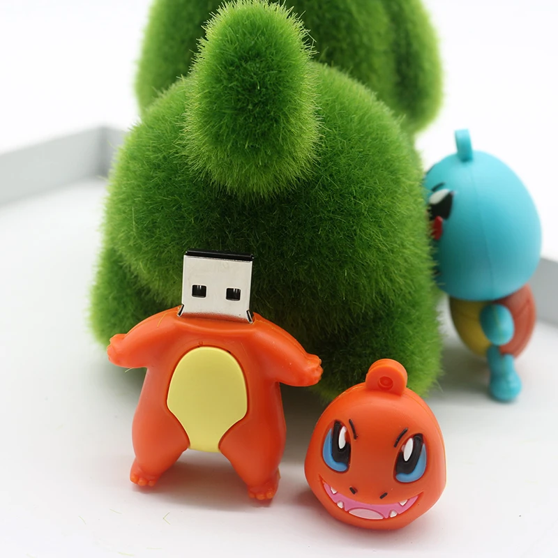 Милый Покемон Монстр USB Flash Drive U диск Сквиртл chelonia Charmander памяти флешки 4 ГБ 8 ГБ 16 ГБ 32 ГБ 64 ГБ накопитель