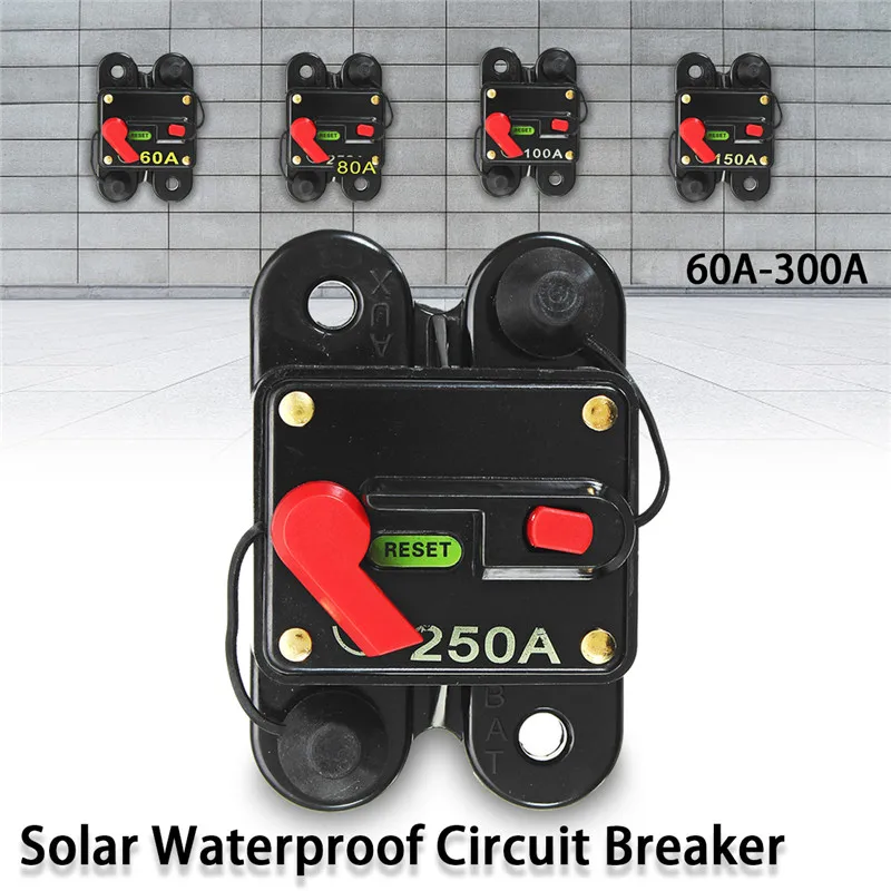 

Motor Auto Inline Reset Fuse Inverter 12V 24V DC Home Solar System Waterproof Circuit Breaker Trolling