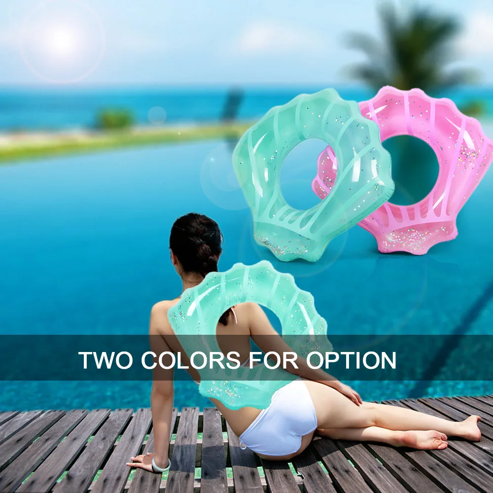 Swimming Ring Inflatable Seashell Pool Raft Swimming Lounge Float Pool Party Toys for Kids