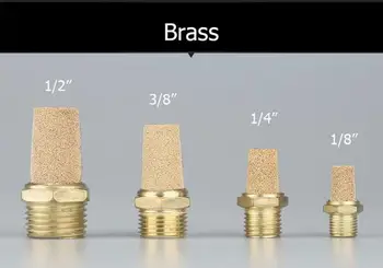 

M5 1/8" 1/4" 3/8" 3/4" 1/2" Pneumatic Brass Silencer Connector Noise Reduce Air Valve Muffler Fitting