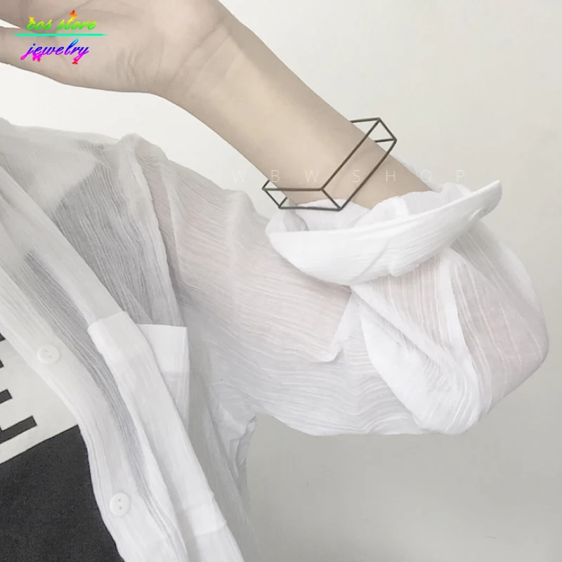 Bangle Bracelet Unique Simple Style Minimalist Square Triangle Bracelet Charming Bangle