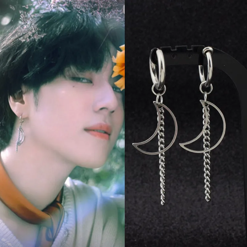 Серьга-гвоздик Jungkook Suga Jhope с кисточками для мужчин и женщин 1 шт. | Украшения