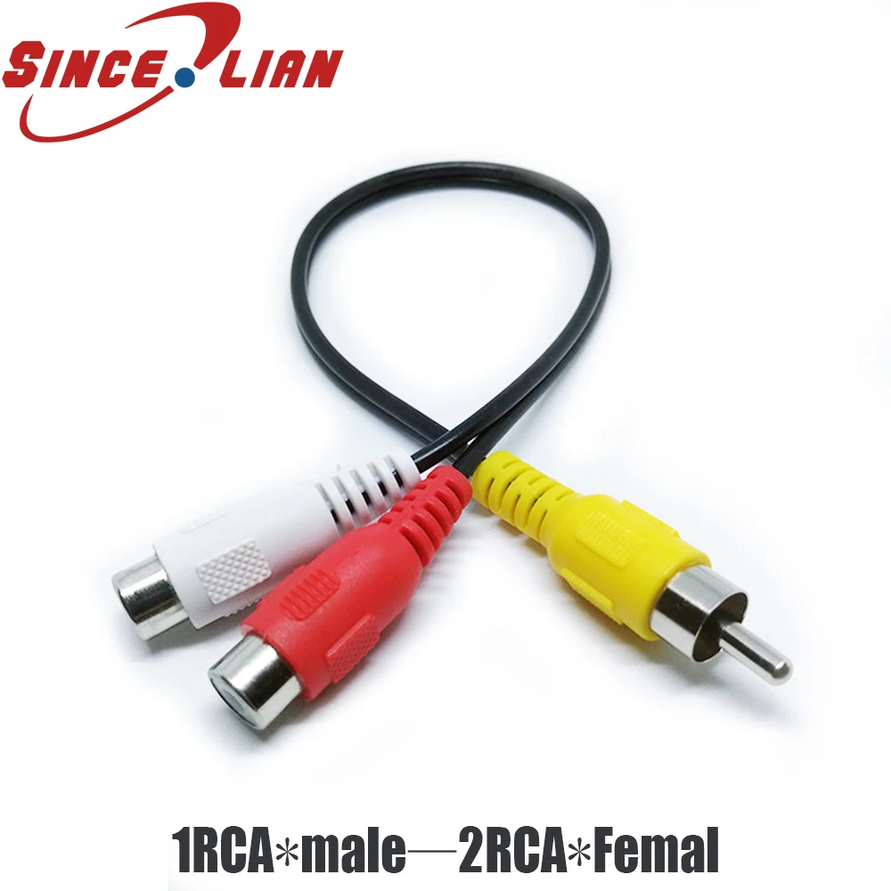 

SINCILIAN Audio Video Cable Connector Butt Plug 1RCAMale To 2RCA Femal Audio Video AV Cable Cord 25cm cable connector