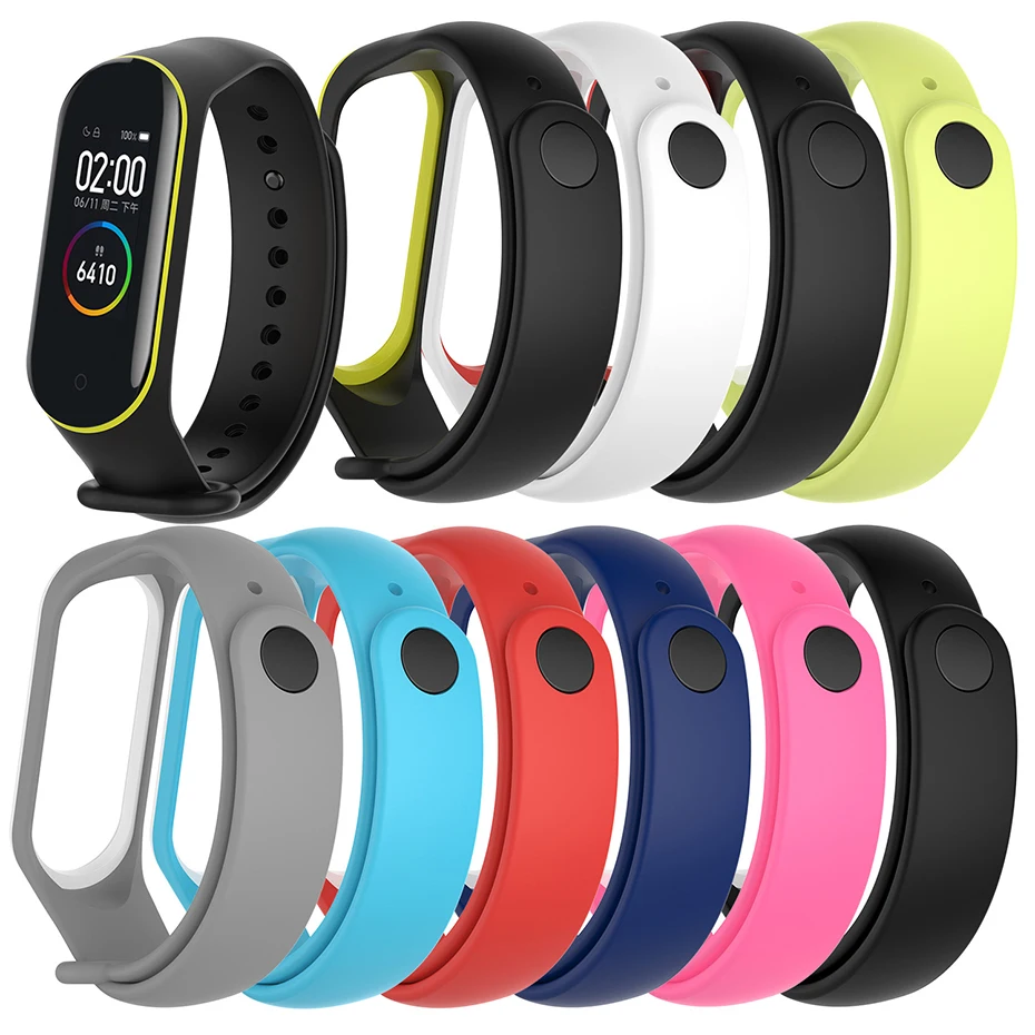 

New Smart Accessories For Xiaomi Mi Band 4 Double Color Silicone Wristband Strap For MI Band 4 Colorful Replacement Wrist Belt
