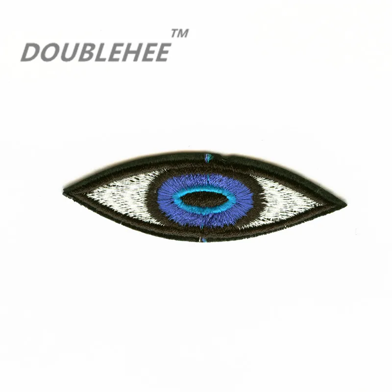 

DOUBLEHEE 7.8cm*2.3cm Embroidered Iron On Patches For Clothing Blue Eye Motif Design Embroidery For DIY T-shirt Bags Applique