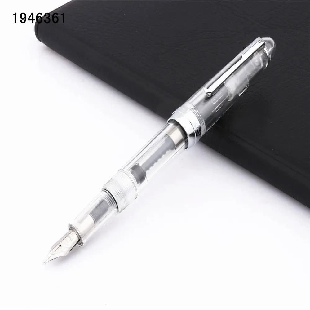 

JINHAO 992 Transparent White Colour Spiral round body office Student Fine nib Fountain Pen New