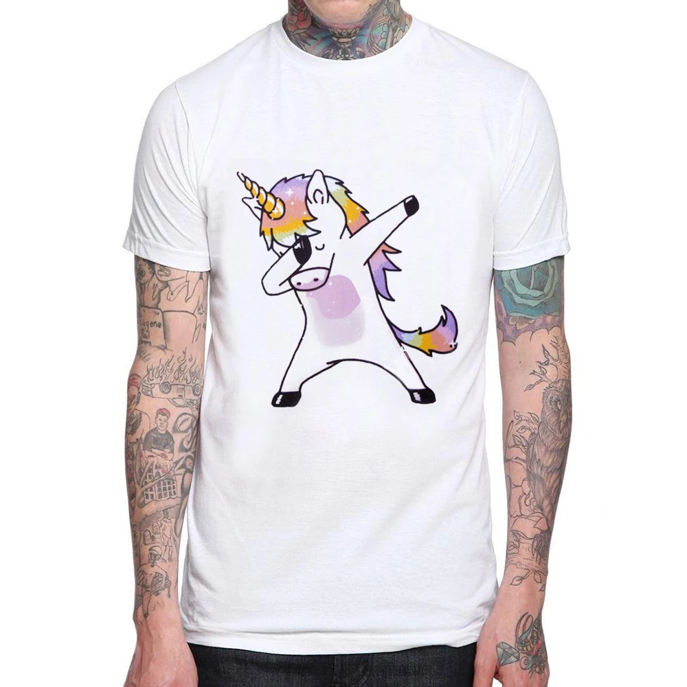 Unicorn Pony funny T Shirt Men Summer 100% Cotton O Neck
