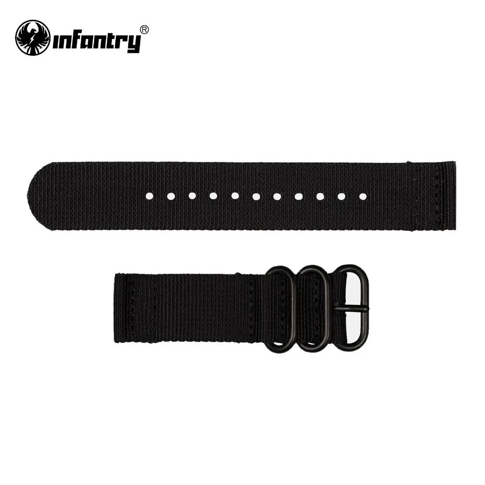 

INFANTRY 20 mm/ 22 mm New Outdoor Sport Watch Strap Black Buckles Army Military Heavy Duty Nylon Watch Strap Accessories