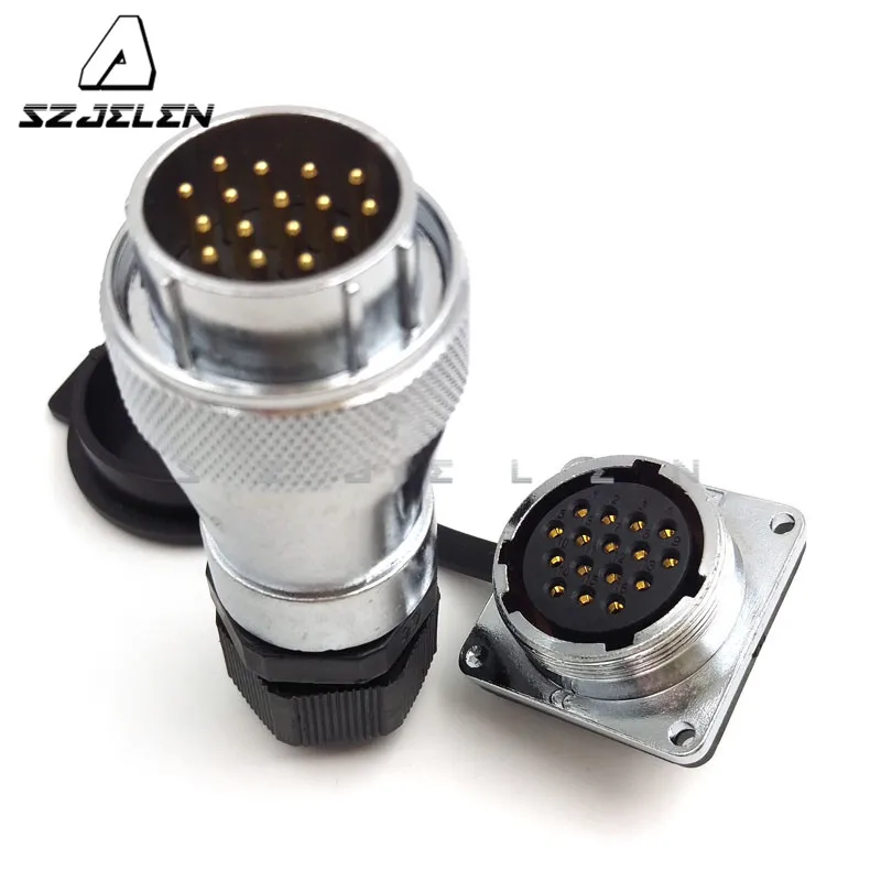 SZJELEN WF28 Série 16 Pinos Conector Impermeável Plug Socket, Montagem