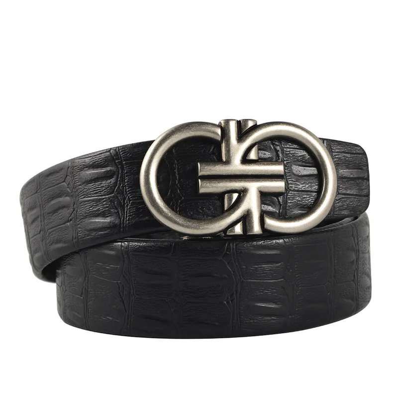 

Mens Silver Automatic Buckle Brand Designer Belts for Men High Quality Male Pu Leather Waist Strap for Jeans Waistband