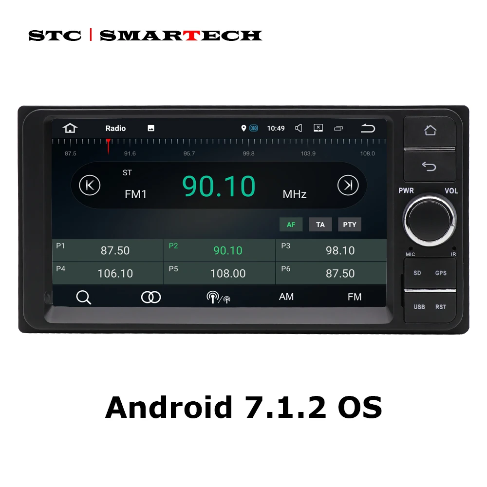 SMARTECH 2 Din Android 7.1.2 автомобильный DVD gps навигации для Toyota Corolla Hilux Camry прадо 4 ядра 7