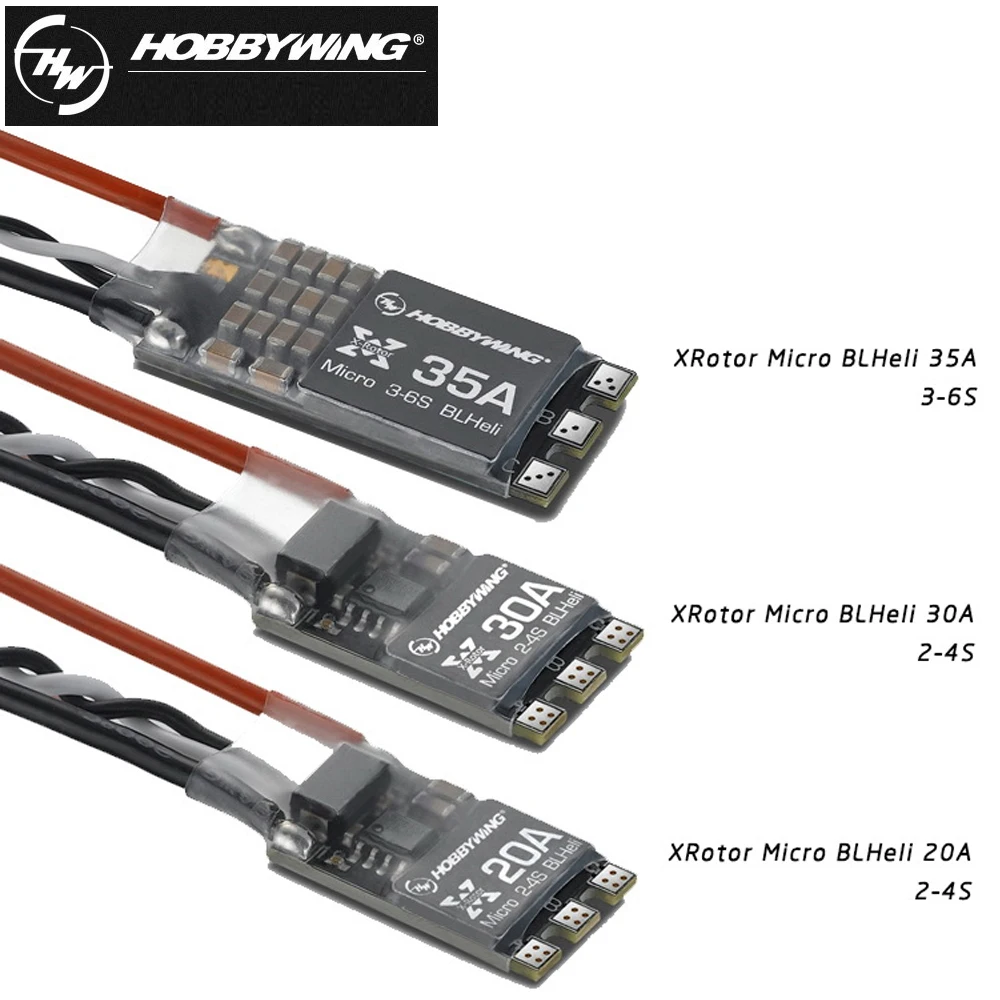 4 Pezzi Originali Hobbywing Xrotor Micro 20A / 30A Blheli Brushless Esc Supporto Oneshot125 Con Fili Per Fpv Racing Quadcopter Drone