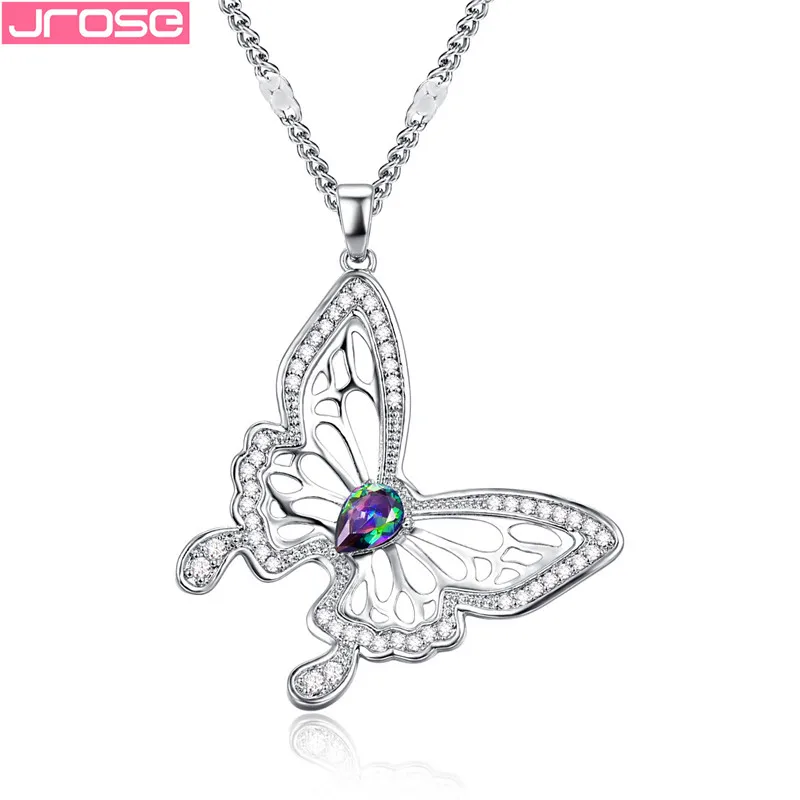 

JROSE New 2019 Fashion Wedding Animal Pendant & Necklace Chain For Women Lovely Colorful Rhinestone Statement Jewelry