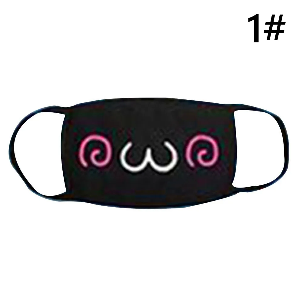 1PC Cotton Dustproof Mouth Face Mask Unisex Korean Style Kpop Black Bear Cycling Anti-Dust Cotton Facial Protective Cover Masks
