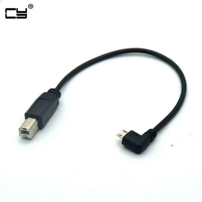 25 см USB 2 0 стандартный B штекер к Micro 5 pin 5pin правый угол 90 градусов кабель для