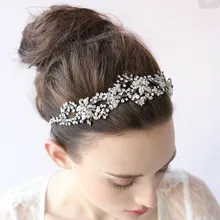 Dower me Elegant Silver Gold Rhinestone Wedding Tiara Handmade Bridal Headband Hair Jewelry Women Accessories