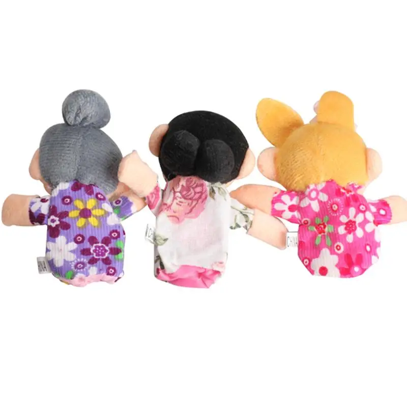 6 шт./лот, семейные пальчиковые куклы, детские мини плюшевые тканевые куклы, детские сказочные ручные игрушки, детские развивающие пальчиковые куклы
