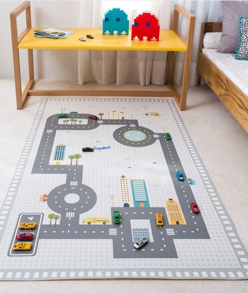 

Children Road Game Non-slip Play Mat Antiskid Baby Crawling Mat Boy Room Carpet Bus Game Pad for Kids Room Decoration Game Props