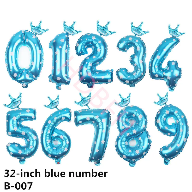 HDBFH 2 шт./лот 32 дюймов цифровой алюминиевый шар праздничные вечерние, свадебные декоративные шары высокого качества - Цвет: 32inch blue
