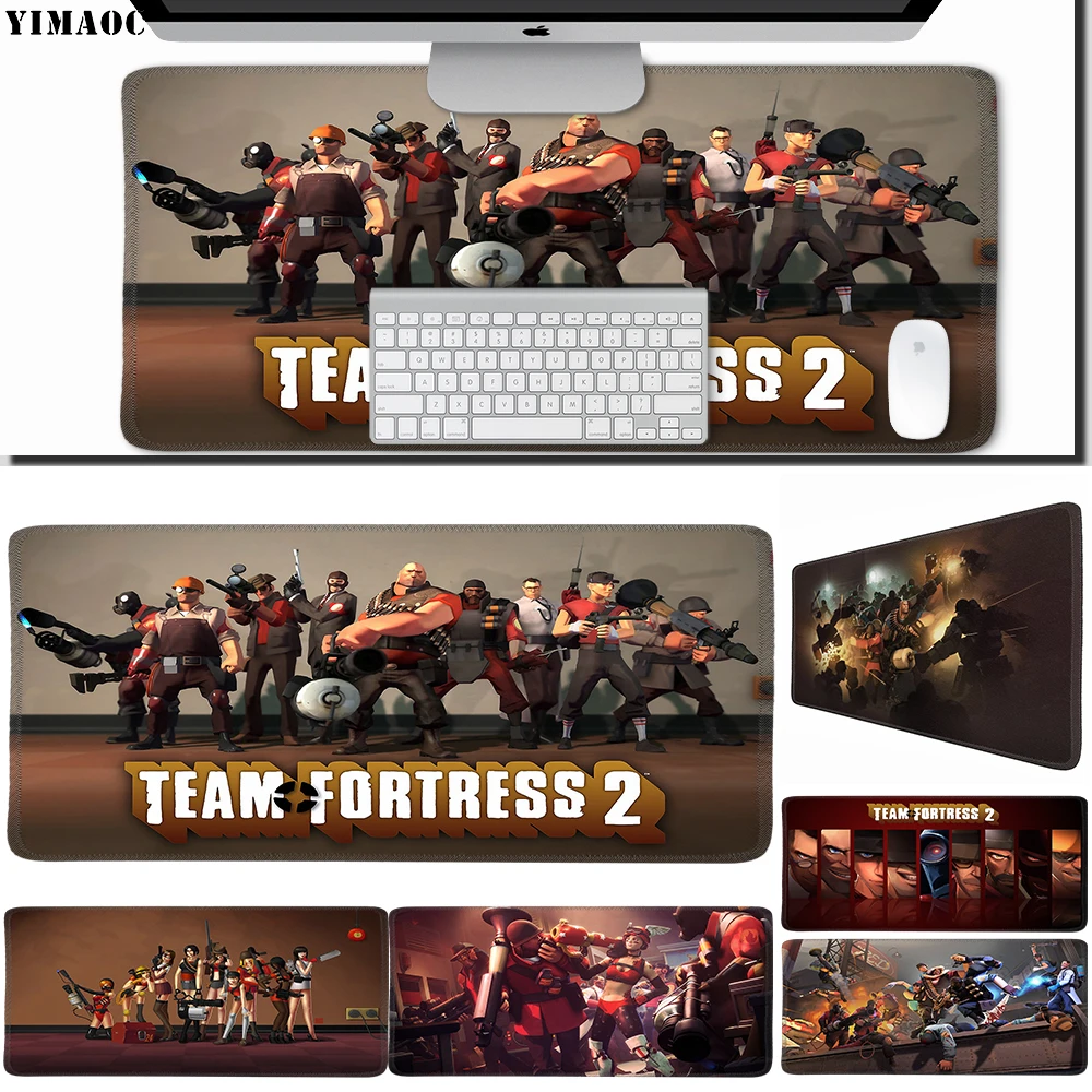 

YIMAOC 30*60 cm Large Mouse Pad Gamer Mousepad Rubber Gaming Desk Mat with Locking Edge Team Fortress 2