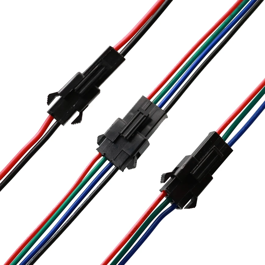 

50Pairs Male and Female SM 2/3/4Pin Pitch 2.54mm 22AWG 15cm Wire Connector