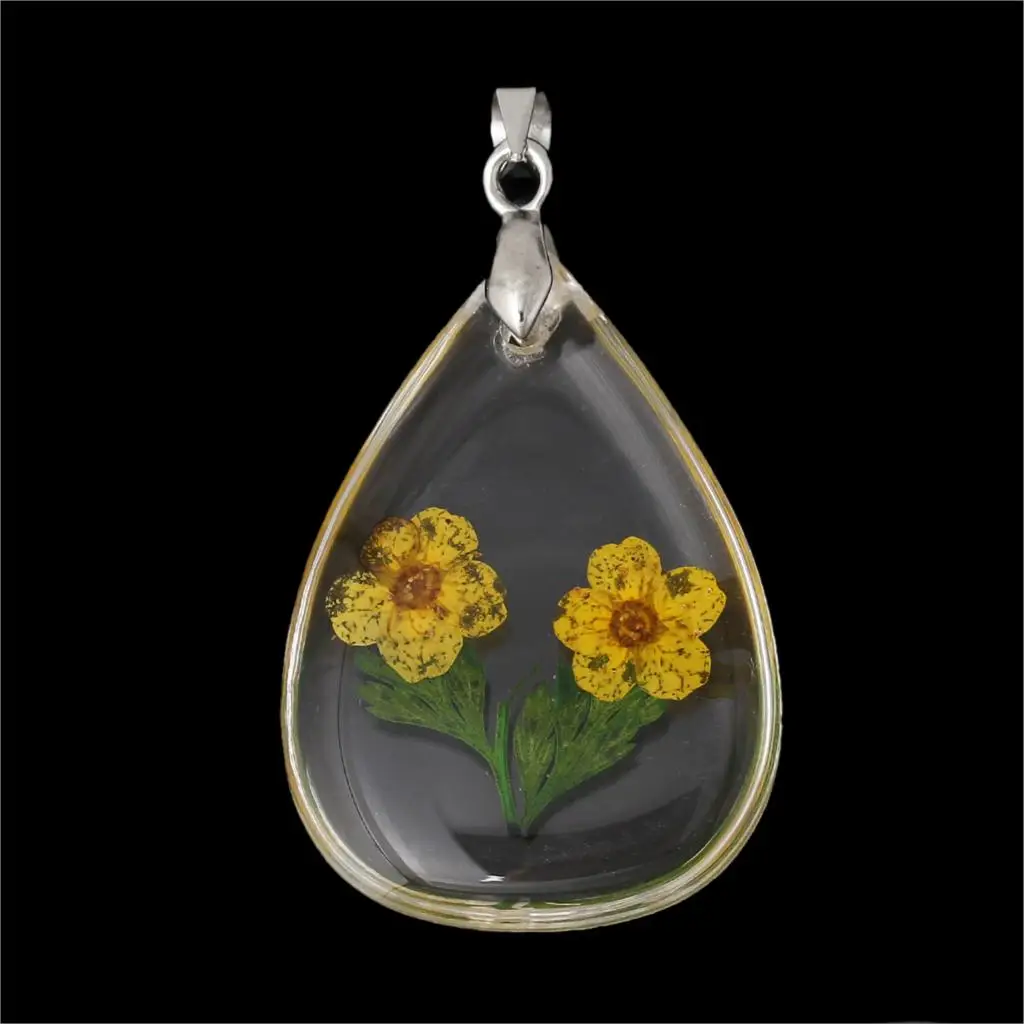 

DoreenBeads Resin Charm Pendants Teardrop Transparent Flower Pattern 4.2cm(1 5/8") x 24.0mm(1"), 1 Pc 2016 new