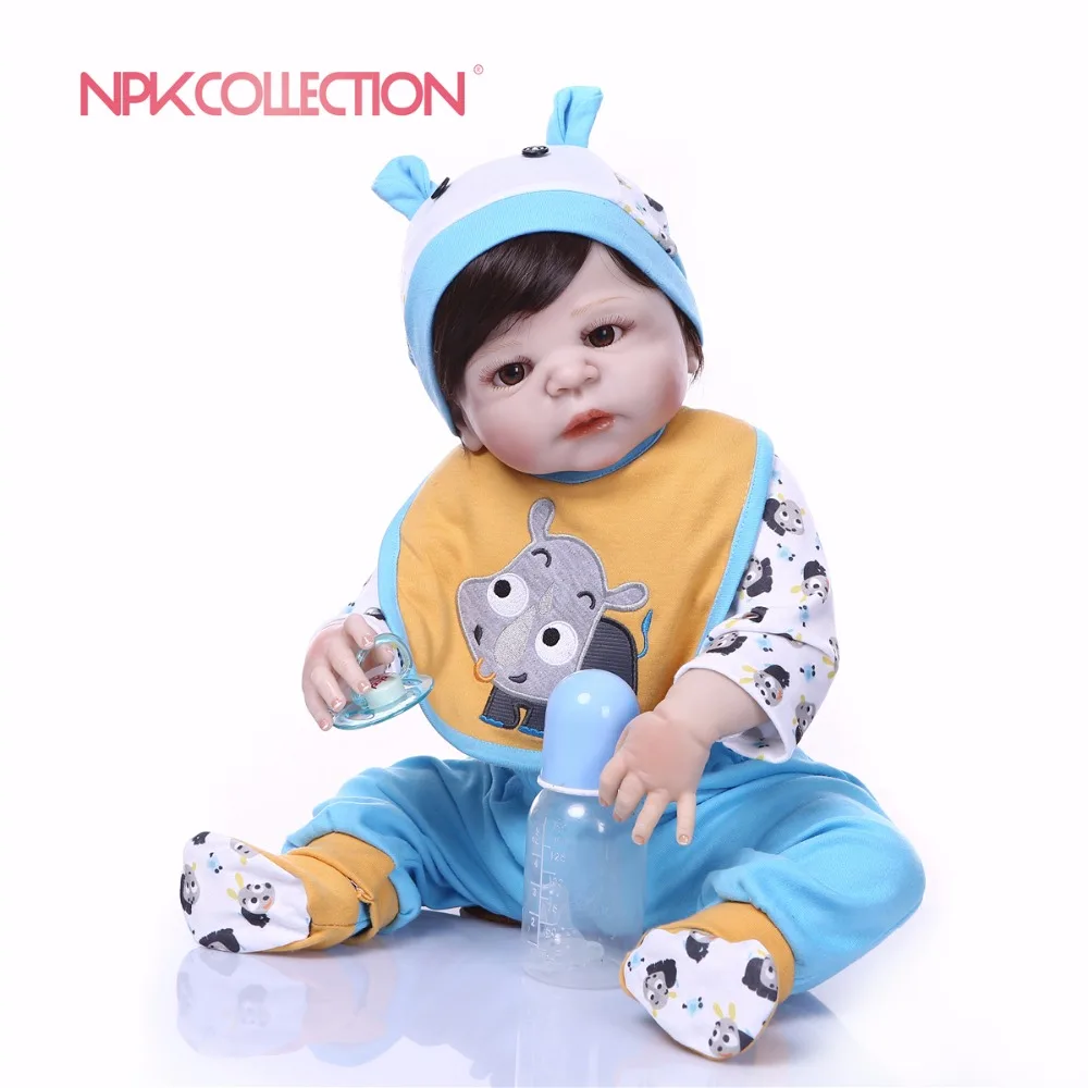 

NPKCOLLECTION New design little rhino Doll Full Silicone Body Lifelike Reborn Prince Doll Handmade Baby Toy Xmas Gifts