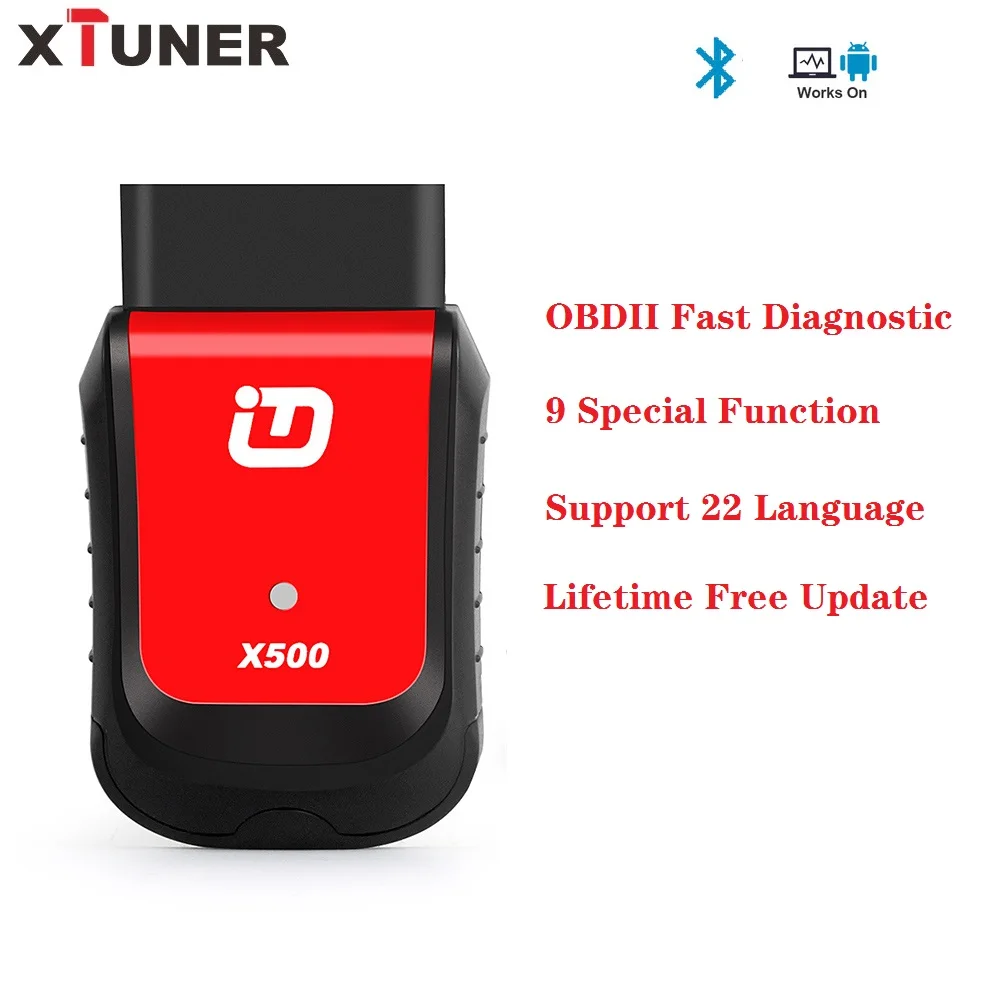 Xtuner X500 Bluetooth OBD2 сканер ABS EPB TPMS DPF масляный аккумулятор IMMO сброс сканирующий инструмент OBD2 автомобильный диагностический инструмент для телефона Android