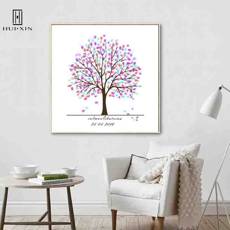 DIY Fingerprint Guestbook Souvenir Blooming Tree Best Present for Bithdays Wedding Anniversary Party Special Wall Decoration | Дом и сад