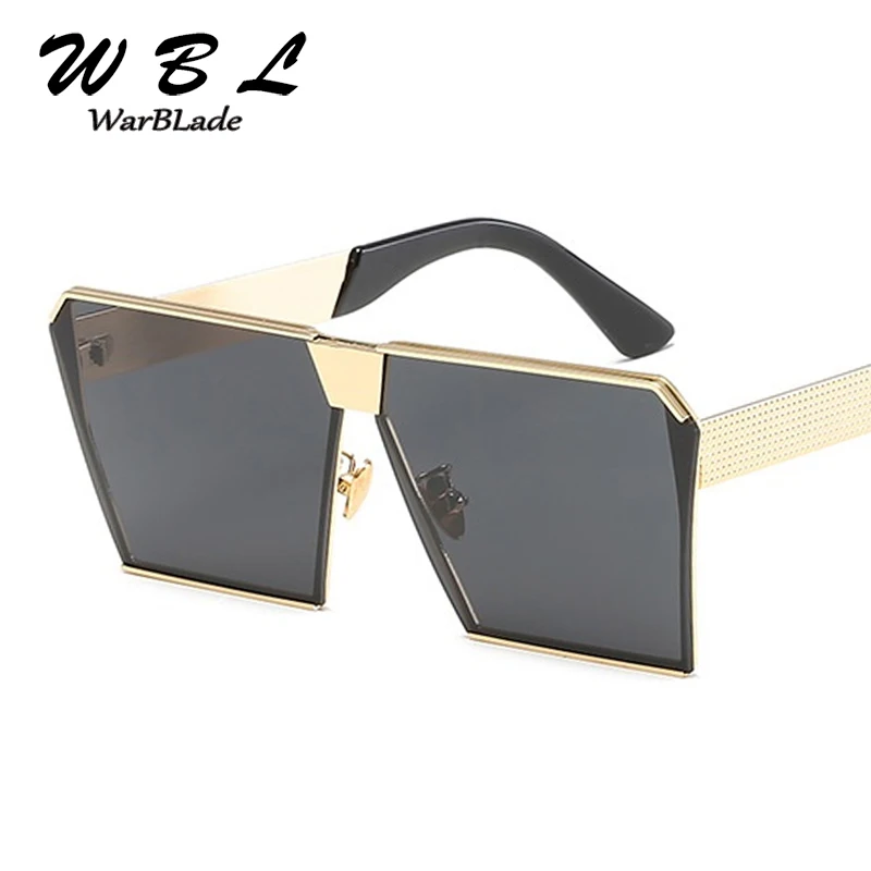

WarBLade 2018 Men Square Eyewear Clear Sunglasses Women Mirror Sun glasses Lady Flat Oversized Transparent Eyeglasses