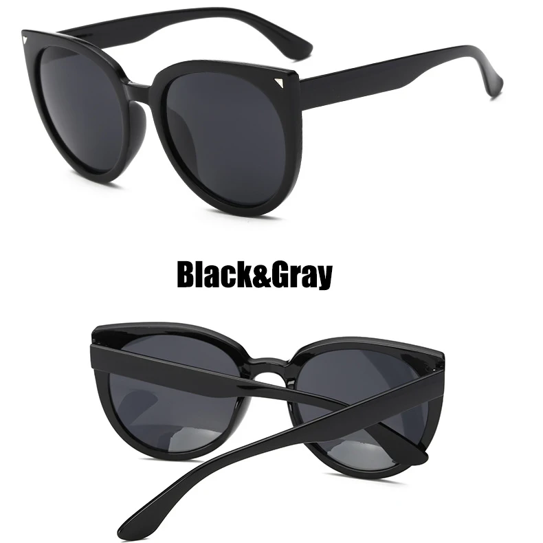 LeonLion большой кошачий глаз солнцезащитные очки женские/мужские брендовые дизайнерские простые женские уличные солнечные очки Oculos De Sol Gafas UV400 - Цвет линз: Black gray